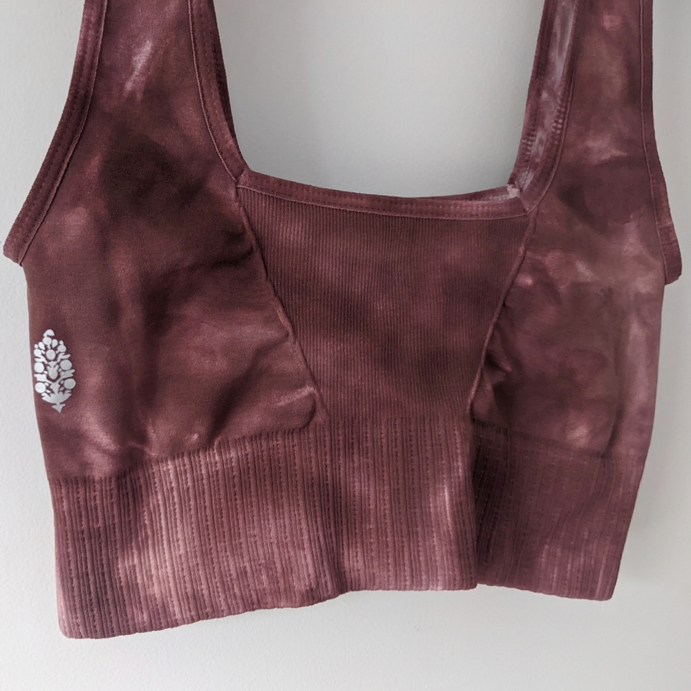 🎉LAST CHANCE🎉 NWT FP Movement Good Karma Tie Dye Bra / Cherry Mocha - Picture 4 of 7